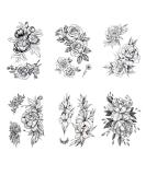 Black Rose Temporary Tattoos - Waterproof Fake Body Art Stickers (6 Sheets) - Buy Online on GoSupps.com