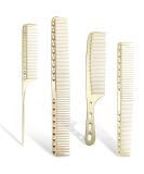 Barber Comb 4Type Aluminum Metal Combs for Cutting Comb Hair Hairdressing Tail Comb (Golden) - Buy Online on GoSupps.com