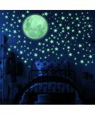 LIDERSTAR Glow in The Dark Stars and Moon Wall Decal - Luminous Ceiling and Wall Decor for Kids Rooms - Fluorescent Sticky Stars Gift with Affirmation Card - Buy Online on GoSupps.com