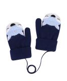 Qchomee Baby Toddler Cute Fox Gloves Winter Knitted Mittens Adjustable String Warm Full Finger Cartoon Gloves Thicken Indoor Outdoor Gloves for Kids Boy Girl 1-3 Years Tie String Before Use Navy Blue - Buy Online on GoSupps.com