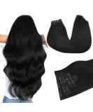Doores Real Hair Extensions - Seamless 50cm 20 Inch Low Black 110g Remy Clip-In Thick Natural Hair - Buy Online on GoSupps.com