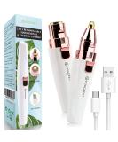 Rechargeable 2-in-1 Eyebrow Trimmer & Facial Hair Remover for Women with LED Light - Buy Online on GoSupps.com