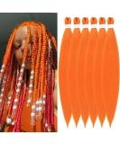 YDDM Pre-Stretched 20-Inch Orange Braiding Hair Extensions - 6 Pack Jumbo Braids for Artistry & Styling - Buy Online on GoSupps.com