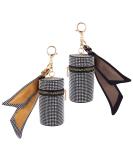 Framendino 2 Pack Rhinestone Lipstick Case Keychains - Leather Mini Lip Gloss Organizer & Travel Makeup Storage Bag (Black - Buy Online on GoSupps.com