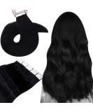 Hetto tape extensions real hair black smooth tape in hair extension invisible tape in real hair black remy #1 60cm 50g 20 cm 1-1 #1 black - Buy Online on GoSupps.com