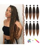 Feshfen Pre-Stretched Braid Hair Extensions 65cm | 8 Pack Yaki Texture - T1B/30# Auburn for Braiding - Buy Online on GoSupps.com