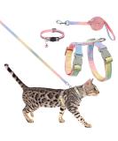 Pinenuts Cat Harness and Lead Set Escape Proof Cat Harnesses and Leash Soft Adjustable Cat Collars Rainbow Kitten Harness for Outdoor Walking - Buy Online on GoSupps.com