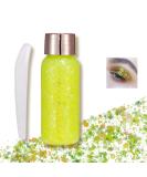 Body Glitter Gel Sequins Glitter Chunky Liquid Eyeshadow Glitter Cosmetic Glitter Face and Body Gel Sparkling Festival Party Lotion Glitter for Face Body Eye Hair Makeup DIY Art (Yellow) Chunky Glitter 105 Yellow - Buy Online on GoSupps.com