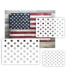 American Flag 50 Star Stencil Template 6 Pack - Reusable for Painting on Wood, Fabric, Paper, Glass - DIY Crafts and Art Projects - Buy Online on GoSupps.com