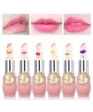 Mengxin Jelly Lipstick Set - 6 Color PH Color Change Waterproof Lip Balm with Flower - Long-lasting Birthday & Christmas Gift - Buy Online on GoSupps.com