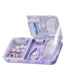 CFMOUR 3-in-1 Pill Cutter & Crusher - Splitter for All Pill Sizes Portable Pill Carrier & Grinder with Brush - Ideal for Elderly Kids & Pets - Purple - Buy Online on GoSupps.com