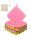 9 Pack Microfiber Septic Minor Pads - Washable Reusable Face Cleaning Cloths with Storage Bag | Pink Green Orange Crook Violet - Buy Online on GoSupps.com