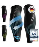 Diasports calves compression stockings without foot sleevers women and men |Your premium calf bandages for marathon and triathlon |100% calves compression and maximum support L black and blue - Buy Online on GoSupps.com