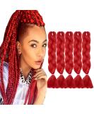 Tess Braids Extensions 60 cm | 5 Pack Jumbo Kanecalon Hair Extensions | Hot Red Box Braids - Premium Quality 100g Bundle - Buy Online on GoSupps.com