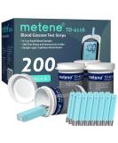 Metene TD-4116 Blood Glucose Test Strips 200 Count - For Diabetes Monitoring with TD-4116 Glucose Monitor - Buy Online on GoSupps.com