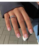 Artquee French Tip Press On Nails - Short Square Clear Pink Designs with White Edge - 24pcs Reusable Stick on Nails for Women - Buy Online on GoSupps.com