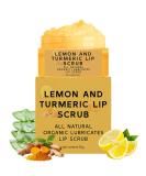 Turmeric Lemon Lip Scrub | Exfoliating Natural Sugar Scrub for Dark Lips & Chapped Skin | Nourishing Aloe Vera Balm & Fine Line Reducer - Buy Online on GoSupps.com