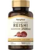 Piping Rock Reishi Mushroom Capsules 500mg | 100 Pills | Standardized Extract | Gluten Free Supplement Non-GMO - Buy Online on GoSupps.com
