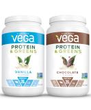 Vega Protein & Greens Bundle: Chocolate + Vanilla (25 Servings Each) | Plant Based, Keto-Friendly, Gluten Free | Vegan, Non Dairy, Non Soy, Non GMO | Lactose Free - Buy Online on GoSupps.com