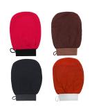MOJOO 4-Piece Exfoliating Peeling Glove Set - Rough Bath & Shower Gloves in Black Orange Brown Rose Red for Smooth Skin - Buy Online on GoSupps.com