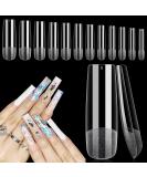 Deciniee 240Pcs Gel Nail Tips | Full Cover Square Straight False Nails for Extensions | Professional Clear Tips for Acrylic Nails - Salon Quality - Buy Online on GoSupps.com