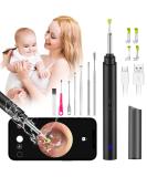 Smart Visual Ear Cleaner | Wireless Ear Wax Removal Tool Camera | 1296P FHD Otoscope with 6 LED Lights | IP67 Waterproof | Ear Camera for iPhone, iPad, Android | Black - Buy Online on GoSupps.com