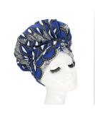 COSPACK EASY HEADWRAP - Satin Inner Hood for Long Curly Hair & Braids | Double-Strap Comfort in Royal Blue & White - Buy Online on GoSupps.com