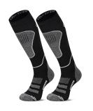 Merino Wool Ski Socks - 2 Pairs for Snowboarding, Hiking, Cold Weather - Thermal Knee High Warm Socks for Snow & Hunting (Black, Large) - Buy Online on GoSupps.com