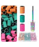 Sanding Bands for Nail Drill - KOYOPEPI 210Pcs #80#150#240 Grit Coarse & Fine Nail Bits in Orange Green Pink - International Shipping Available - Buy Online on GoSupps.com