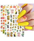 JMEOWIO Summer Fruit Nail Stickers - 9 Self-Adhesive Lemon Nail Art Designs for Stunning Nail Decoration - Buy Online on GoSupps.com