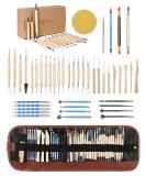 TEMONTIAN Pottery Clay Sculpting Tools 44Pcs Double Sided Set with Carrying Case - Ideal for Beginners and Professionals | Ceramic Clay Carving Tool Kit (RED) - Buy Online on GoSupps.com