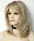 Sandy Bob Blonde Wig for White Women - Medium Length Synthetic Wig with Dark Roots - Buy Online on GoSupps.com