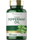 Peppermint Oil Capsules Softgels | 150 Count Supplement | with Rosemary and Thyme | by Carlyle - Buy Online on GoSupps.com
