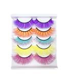 Shop 3D Colored Faux Mink False Lashes - Fluffy Halloween Makeup 5 Pairs Colorful Pink Lashes - International Shipping Available - Buy Online on GoSupps.com
