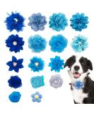 BIPY 16PCS Dog Collar Flowers and Bows Fake Pearls Rhinestone Collar Charms Slides for Dogs Cats Puppy Small Medium Dog Spring Summer Wedding Birthday Party Grooming Accessories Blue - Buy Online on GoSupps.com