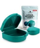 Retainer Case (2 Pack) with Vent Holes - Teal: Denture, Mouth Guard, Aligner Storage - Buy Online on GoSupps.com