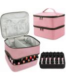 Movstriker Nail Polish Organiser Bag Double Layer Nail Varnish Storage Holds 30 Bottles and A Nail Lamp Traveling Nail Polish Storage Case Portable Nail Lipstick Beauty Tools Box(Pink) - Buy Online on GoSupps.com