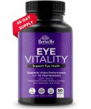 HerbaMe Eye Vitality - Eye Vitamins Supplement | Supports Vision & Macular Health | With Lutein, Bilberry, Zinc & More | 90 Capsules - Buy Online on GoSupps.com