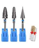 CGBE 3 pieces of nail miller attachments tungsten alloy nail miller grinding heads hard metal bits remove gel acrylic nail skin professional milling cutter bits medium grain for manicure pedicure - Buy Online on GoSupps.com