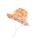 LANGZHEN Beach Sun Protection Hat for Baby Girls - Adjustable Wide Brim Toddler Hat with Chin Strap, White-Orange, 1-2 Years - Buy Online on GoSupps.com