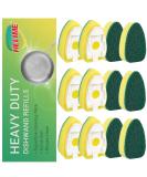 12-Pack Dishwand Refills Sponge Heads - Non-Scratch Heavy Duty Scrub Dots Brush - Soap Dispensing Scrubbers for Kitchen Sink - Dishwasher Tool - Buy Online on GoSupps.com