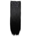 CAISHA XXL 60cm Clip In Hair Extensions Set - 4 Piece Voluminous Straight Black Hairpiece | #1 CES301 - Buy Online on GoSupps.com
