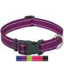 Dey-Premium dog collar nylon reflective adjustable for small and large dogs many colors and sizes collar dog puppy dog neck straps cat neck puppy neck purple S s -1.5 x27-37 cm purple-reflective - Buy Online on GoSupps.com