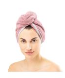 Homelevel 2x Terry Hair Turban - Quick-Drying 100% Cotton Hair Towels in Gray & Old Pink - Lightweight Hair Accessory - Buy Online on GoSupps.com