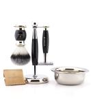 JAG Razor Set for Men - Double-Sided Razor Super Silver Tip Brush Stand & Leather Case - Premium Shaving Kit for an Ultimate Grooming Experience - Buy Online on GoSupps.com