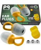 Peace&Quiet Earplugs for Sleeping - Noise Cancelling Reusable 28dB Hearing Protection - 3 Sizes (S/M/L) with Travel Case - Yellow - Buy Online on GoSupps.com