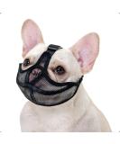 ILEPARK French Bulldog Muzzle - No Cover Forehead Adjustable Mesh Anti-Biting for Short Snout Dogs (Large Black) - Comfortable & Breathable - Buy Online on GoSupps.com
