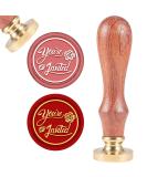 CRASPIRE You're Invited Wax Seal Stamp Invited Vintage Sealing Wax Stamps Retro 25mm Removable Brass Seal Stamp with Wood Handle for Wedding Invitations Envelopes Valentine's Day Craft Adhesive Waxing 25mm-you're Invited - Buy Online on GoSupps.com