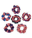Cute Satin Hair Scrunchies Set - 6 Colors, American Flag Theme - Buy Online on GoSupps.com