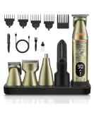 DSP 6 in 1 Men's Grooming Kit - Professional Clipper & Trimmer Set for Mustache Body & Nose Hair - Waterproof IPX6 U-Shaped Hair Clipper - Buy Online on GoSupps.com